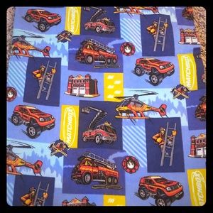 💛 1 Yard of Matchbox Firefighters Flannel Fabric